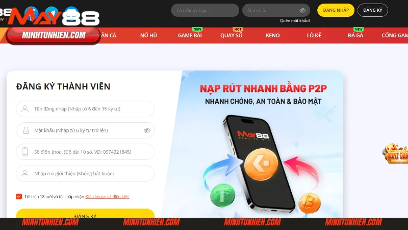 Thao tác chi tiết khi đăng ký May88 mới nhất